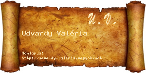 Udvardy Valéria névjegykártya